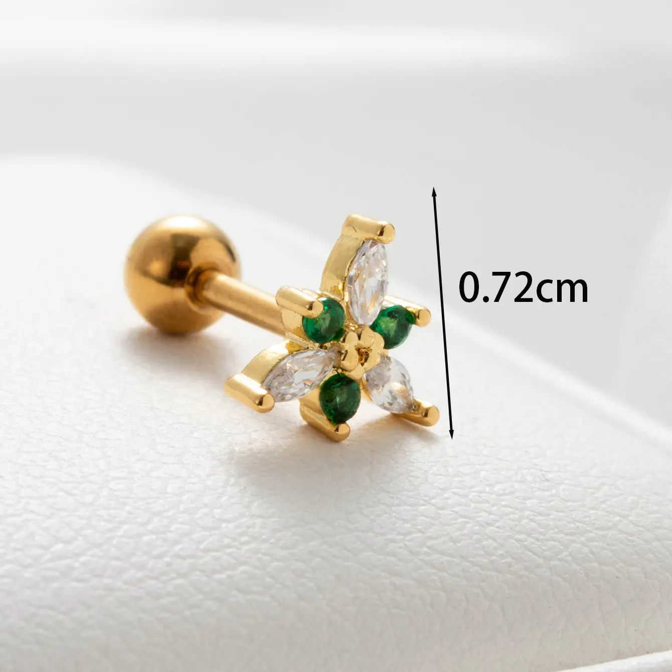 1 Piece Simple Series Oval Titanium Steel  18K Gold Plated Zircon Women's Stud Earrings h5 